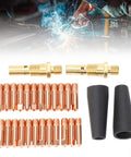 28 Pcs MIG Welding Accessories Kit With 24 Electrode Tips 0.031 Inch, 2 Gasless Nozzles, And 2 Gas Diffusers For MIG Welders
