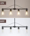 Farmhouse Wood Pendant Light With Round Shade And Adjustable Mini Pendant Fixture E26 Base 1 Light Retro Industrial Vibe Ceiling Lighting for ON and OFF view