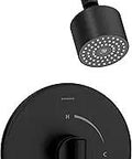 Dope Matte Black Shower Trim With Single Handle And 1 Spray Showerhead, Secondary Volume Control, 1.5 GPM, Includes Shower Arm, Head