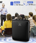 Bluetooth Voice Amplifier With Portable Speaker And Wireless Microphone For Teachers Tour Guides Public Speakers And Fitness Instructors 15W Mute Feature Gig Ready For Large Rooms WB002