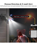 Heavy Duty 8MP 4K PoE Security Camera Kit detects motion, alerts on mobile, showcasing night vision capabilities.
