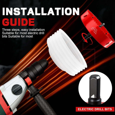 Doaho 6-1/4 inch bi-metal hole saw for recessed lighting with dust bowl; for LED lighting, wood and plastic, drill shown