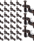 Top Shelf Adjustable Glass Retainer Clips For Cabinet Doors Bronze 30 Pack Value Bundle, showing durable steel clips and screws.