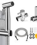 Handheld Bidet Sprayer Kit For Toilet With 57 Inch Hose Adjustable Water Pressure Control Bathroom Jet Sprayer Attachment
