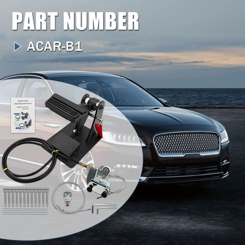 Universal Passenger Side Dual Brake Pedal Conversion Kit with adjustable pedal height and safety features, ACAR-B1 model