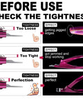 Diagram showing tightness settings for Premium Adjustable Nail Clippers With Magnets And Sizers For Acrylic Nails Stainless Steel