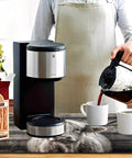 Person pouring coffee over absorbent coffee machine mat for kitchen countertop 11.8 by 17.7 inches non slip drain mat
