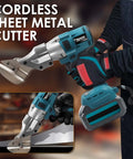 Cordless Metal Shear Cutter For Makita 18V Batteries, Brushless 360 Degree Swivel Nibbler in action with gloved hands