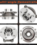 Direct Fit Front Or Rear Wheel Hub Bearing Assembly For Audi A4 A5 A6 Q5 S4 S5 2008-2015 shown in multi-angle view