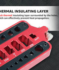 Heavy Duty Red Aluminum Soldering Jig And Welding Station Plate For Rc Connectors Xt60 Xt90 Deans And Banana Plugs with thermal insulation.