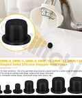 Rock Solid 100Pcs Silicone Hole Plugs Assortment Kit With 7 Sizes For Powder Coating And Plating Jobs High Temp Waterproof Stopper T-Shaped Seals In Black To Keep Your Holes Gapping Safe. black silicone T-shaped hole plug set, 7 sizes 3.5-14 mm