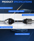 4WD CV Axle Front Left Or Right For Ram 1500 2012 To 2025 Replacement Shaft Heavy Duty 4x4 Vehicle Front Axle Direct Fit Durable Steel Construction Smooth Operation Easy Install Long Lasting Performance, front view