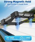 Mini Magnetic Roof Car Mount For Satellite Antenna Aluminum Frame With 3.5mm Acrylic Shield on metal roof, strong magnets visible