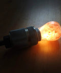 Warm Amber LED Bulbs 60W Equivalent, Dimmable E26 Edison Base, Salt Lamp Vibe Glow on wooden surface