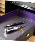 Tools with Brass Cylindrical Barrel Hinges for Concealed Jewelry Boxes and Cabinets on a workbench drawer