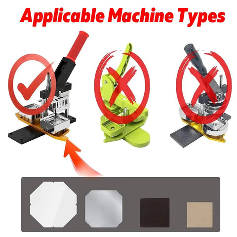 Go-To DIY Button Maker Refill Kit For Badge Presses 2x3 Inch Square Fridge Magnet Parts applicable machine types shown