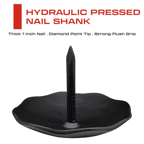 Hella Durable 50 Pack Of 1 5 Inch Iron Clavos Matte Black Decorative Nails showing thick 1 inch hydraulic pressed nail shank.