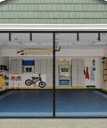 Magnetic Garage Door Screen For 1 Car Garage 9x7 Feet Double Door Mesh With 36 Magnets Fits Doors Up To 110 By 84 Inches Black installed view