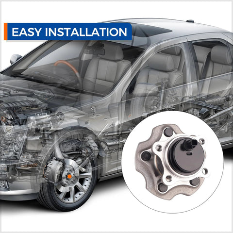 Diagram of car with focus on Pair 512372 Rear Wheel Hub Bearing Assembly Fits Lexus HS250h NX200t NX300 NX300h Scion IM TC Corolla IM