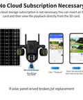 Triple Lens Outdoor Wireless Security Camera Bringing Serious Eyes On Your Property Smooth PTZ Tracking And Bright Color Night Vision Keeping Things Tight Around Your Home Or Farm No Sweat Setup with solar panel and mobile app setup.