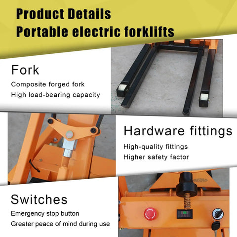 Dude, this electric stacker is legit awesome for your warehouse or workshop. Fork with high load-bearing capacity.