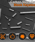Feather Key Round End Set 4 By 4 By 12mm Carbon Steel Shaft Key Stock 10 Pcs For Machine Keyways And Drive Shaft Fastening