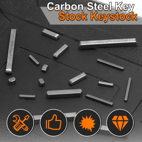 Five Piece Round End Feather Key Set 6x6x16mm Carbon Steel Shaft Key Stock For Machine Keyways on black surface