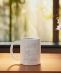 Front End Loader Tractor Blueprint Ceramic Mug White Featuring Technical Drawings From Top Side And Front Angles Of Heavy Machinery