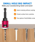 BURMONG 5-piece countersink drill bit set with adjustable depth stop and 1/4 inch hex shank, front view