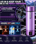 Ride Ready 12V 24V Vacuum Insulated Car Electric Kettle With Six Custom Temperatures And Auto Shut Off Keeps Your Brews Piping Hot For Road Warriors On Long Drives in car console
