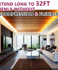 Interior with Warm White Cob LED Strip Light 2700K 10m Ultra Dense 5120 LEDs Per Roll 24V DC Seamless Glare Free Lighting 8mm Wide