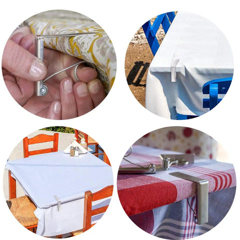 Extra Large Tablecloth Clips Set of 6 Stainless Steel Tablecloth Clamps for Home Parties and Picnics Keep Tablecloths in Place Up to 2.4 Inches Thick