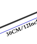 3.5mm Audio Male to 2 Pin Bolt Screw Terminal Female Cable Extender, 30cm Long, showing 12 Inch measurement with black cable