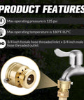 Brass Vacuum Breaker Set 2 Pack Three Quarter Inch GHT Anti Siphon Bib Valve for Outdoor Faucet RV Hose Connection details