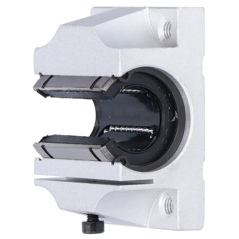 Side view of Aluminum Alloy 20mm Bore Linear Ball Bearing Slide Block With 68mm Length And Open Guide for CNC Equipment