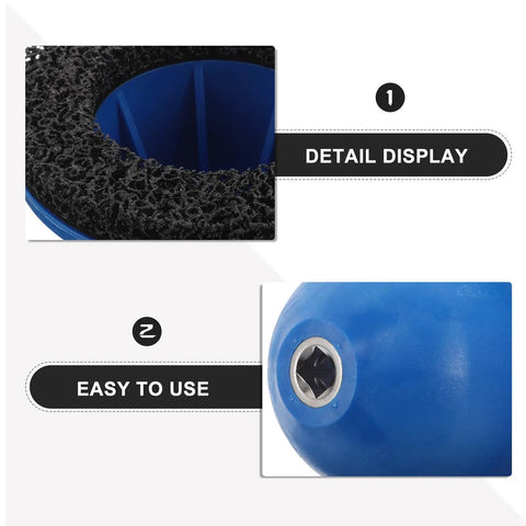 Heavy Duty Polishing Wheel Kit For Car Brakes And Rims With Silicon Carbide Abrasive, showing textured black polishing wheel and blue mounting base.