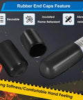 40 Piece Rubber End Cap Set In Black Vinyl Four Sizes 0.125 Inch 0.25 Inch 0.375 Inch And 0.5 Inch Round Tip Caps For Bolts And Screws Durable Protective Covers For Diy Garage Tools And Machinery with flame-retardant and abrasion-resistant features.