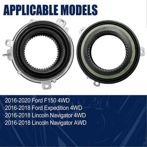 Auto Locking Hub Actuator For Four Wheel Drive 4X4 Vehicles, showing front and rear view, for 2015-2020 Ford F-150.
