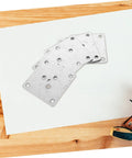 Rock Solid 25 Pack Furniture Leg Mounting Plates, zinc plated steel brackets, used for stabilizing furniture and preventing wobble.