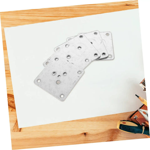 Rock Solid 25 Pack Furniture Leg Mounting Plates, zinc plated steel brackets, used for stabilizing furniture and preventing wobble.