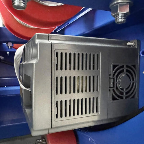 Heavy Hitter 110 Volt Electric Drum Rotator Mixer Portable Industrial Roller with visible motor and cooling vents.