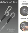 One Eighth Inch Stage Light Cables Twenty Pack Two Feet Long Safety Cables With Carabiner Lock For DJ Lighting Equipment