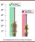 Faucet Trim Kit Compatible With Popular Tub And Bath Fixtures - See Sizing For Best Fit - Stem measurement guideline