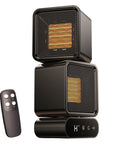 Portable Dual-Head Space Heater with Remote, 270 Degree Manual Rotation and Auto Oscillation at 45, 90, or 120 Degrees