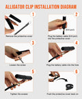 Installation guide for alligator clips on 1000W Car Power Inverter With LCD Display 12V DC To 110V And 120V AC Dual Outlets 3.0A USB