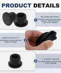 18 Pack T Shaped Silicone Plugs 13.3mm One Half Inch Dia Snap In Hole Seals showcasing material and elasticity features