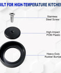 3 Pack Pre-Rinse Spray Valve Repair Kit for Most 1.42 GPM Commercial Sink Faucet Dish Sprayer Touch On Kitchen Sink Faucets Spray Face Bumper and Screw Repair Part, Black components diagram.
