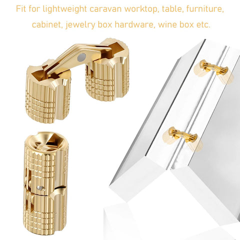 Premium Brass Barrel Hinges For Your Cool DIY Adventures Eight Piece Set With Wide 180 Degree Opening Angle Hidden And Concealed Design