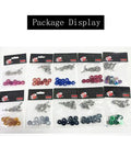 Aluminum Concave Hex Fastener Kit For Automotive Parts With M6 Bolts And Washers Easy Install Vehicle Body Mount Hardware Set For Quick Assembly And Reliable Hold In Cars Trucks And Other Rides, packaged in assorted colors