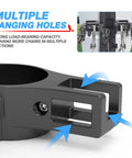 Heavy Duty Trailer Towing Organizer With Aluminum Chain Holder And 7 Way Plug Cover, showing multiple hanging holes.